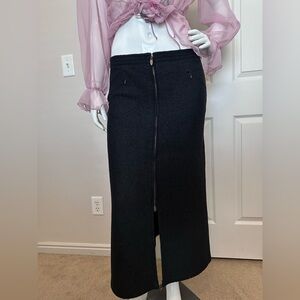 CoVelo Skirt Black Boiled Wool Maxi Skirt Zip Front & Pockets
Academia.